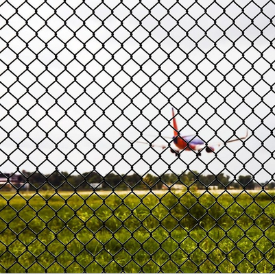 Загородка сетки нержавеющей стали службы безопасности аэропорта отверстия 25mm ромбовидного узора цепная
